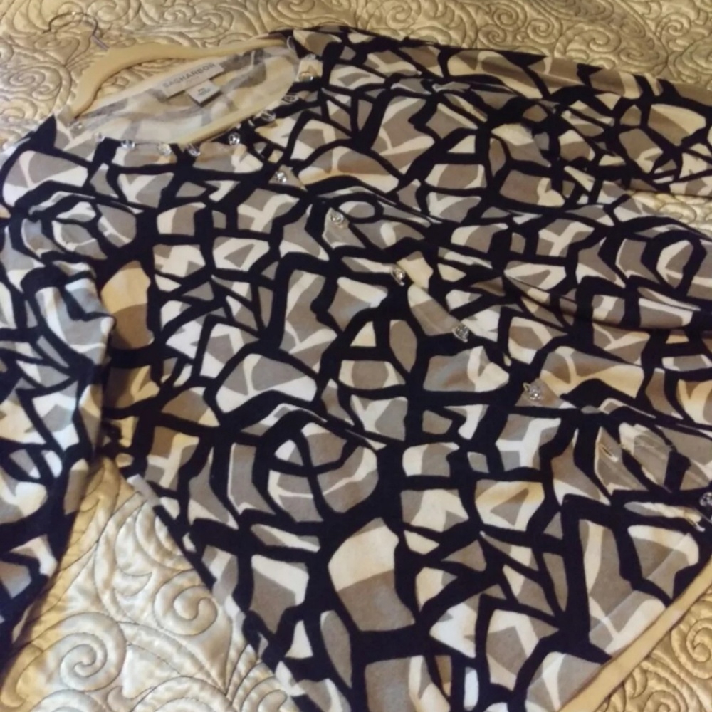 Sagharbor petite printed cardigan